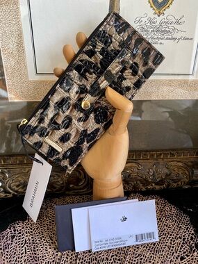 SNOW LEOPARD Brahmin Credit Card Wallet